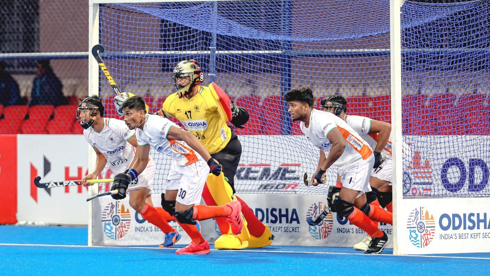 India during a penalty corner at the Junior World Cup (Picture Courtesy: Hockey India)