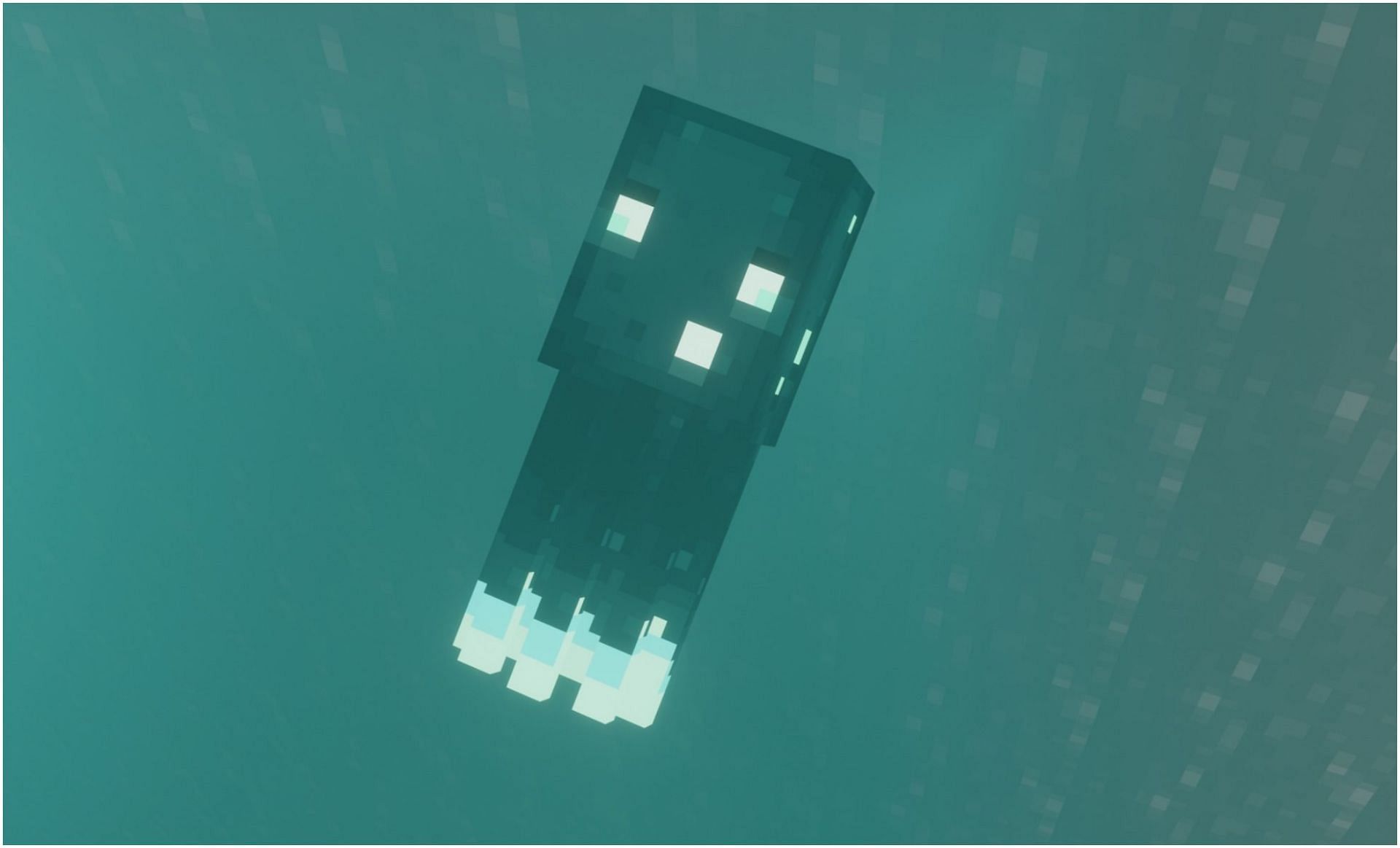 A glow squid swimming around (Image via WallpaperCaveMinecraft)