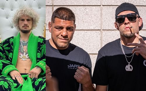 Sean O'Malley (left), The Diaz Brothers : Nick and Nate Diaz (right) [Credits: @sugaseanmma, @SandhuMMA via Instagram]