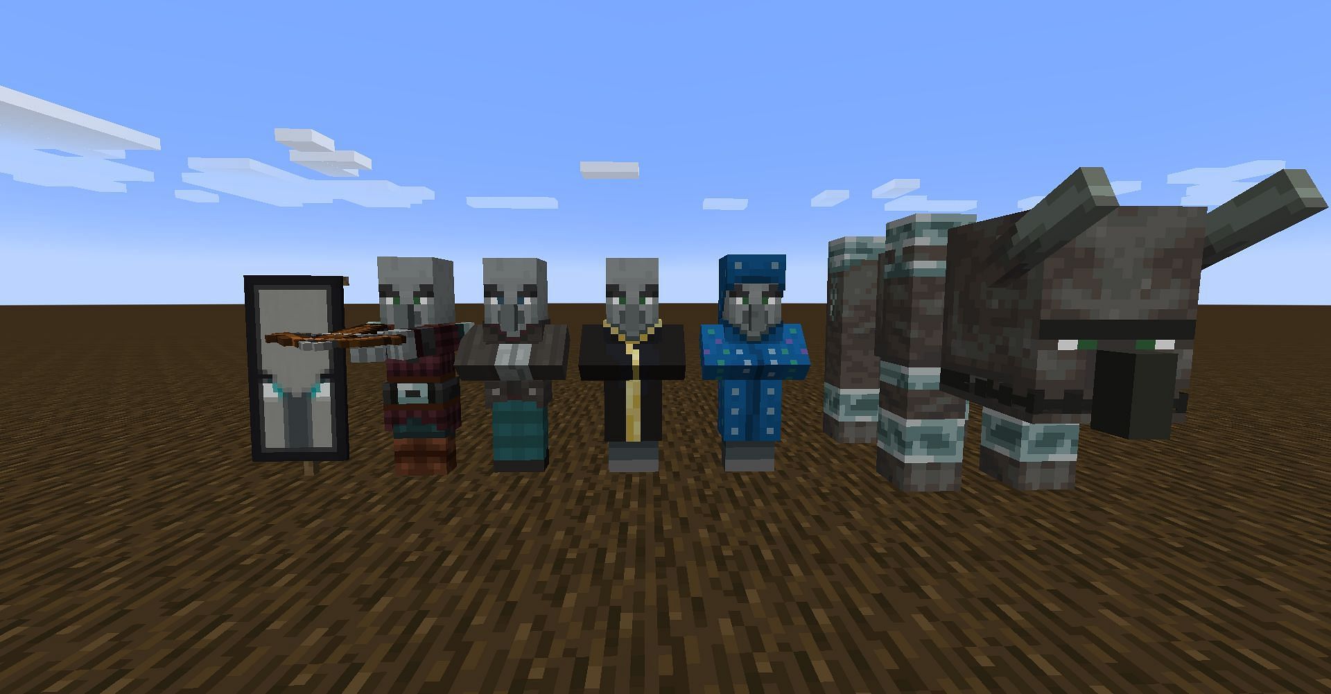 Illagers refer to illusioners, pillagers, vindicators and evokers (Image via Minecraft)