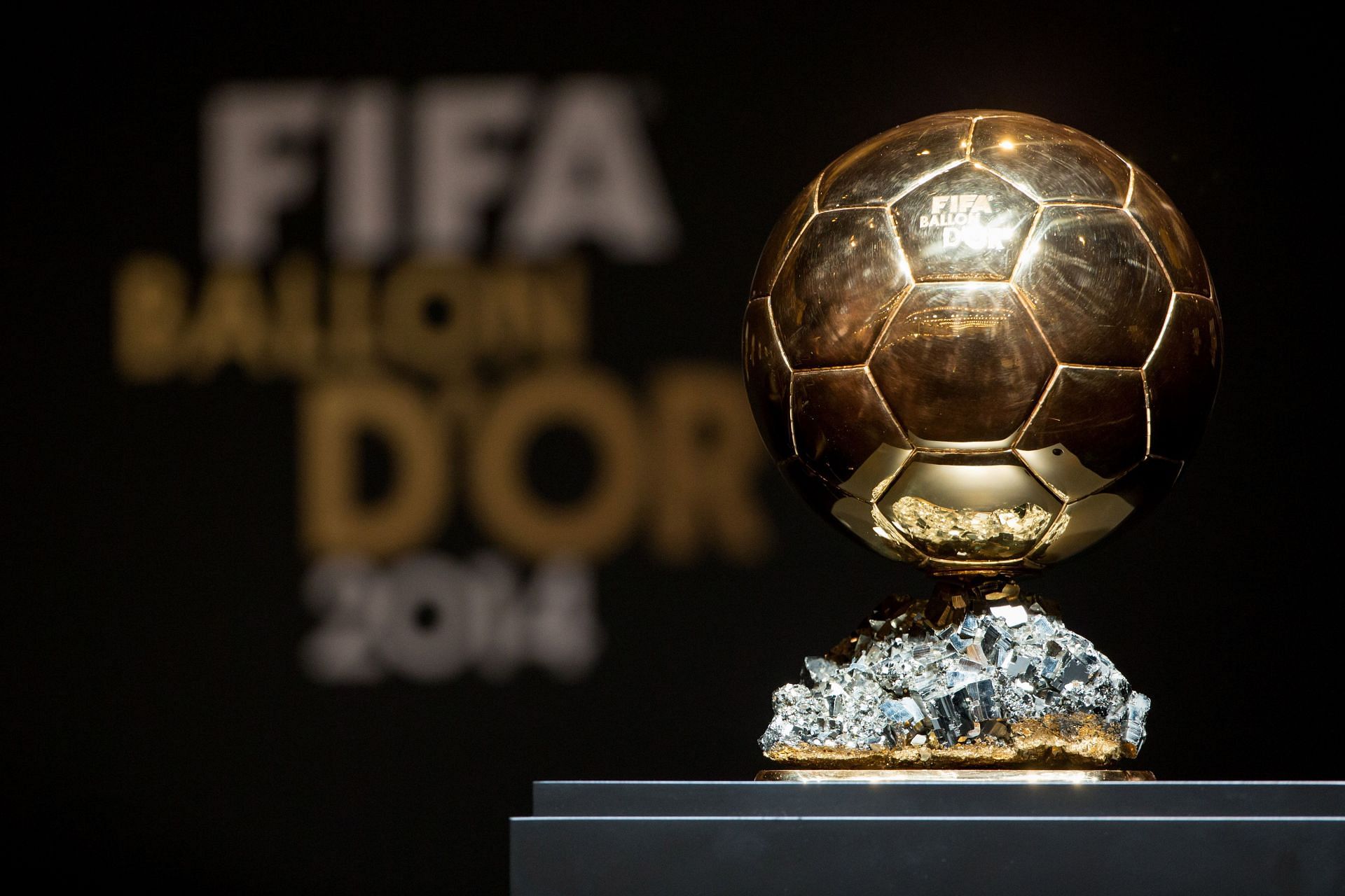 FIFA Ballon d'Or trophy at the Ballon d'Or Gala 2014