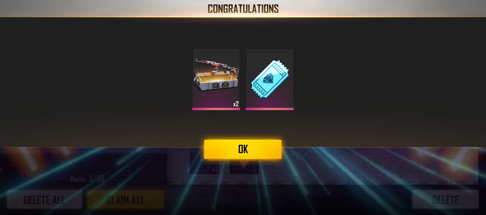 Users can receive rewards by mail (Image via Free Fire)
