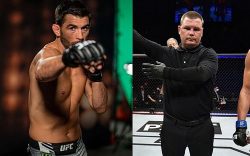 Dominick Cruz (left) fired indirect shots at referee Keith Peterson in his post-fight interview at UFC 269 after beating Pedro Munhoz. [Credits: @dominickcruz via Instagram]