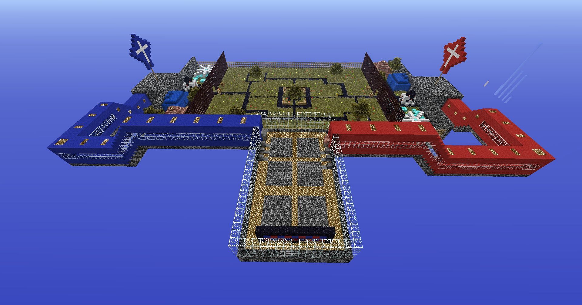 Sky bases can be as big as needed (Image via Minecraft)