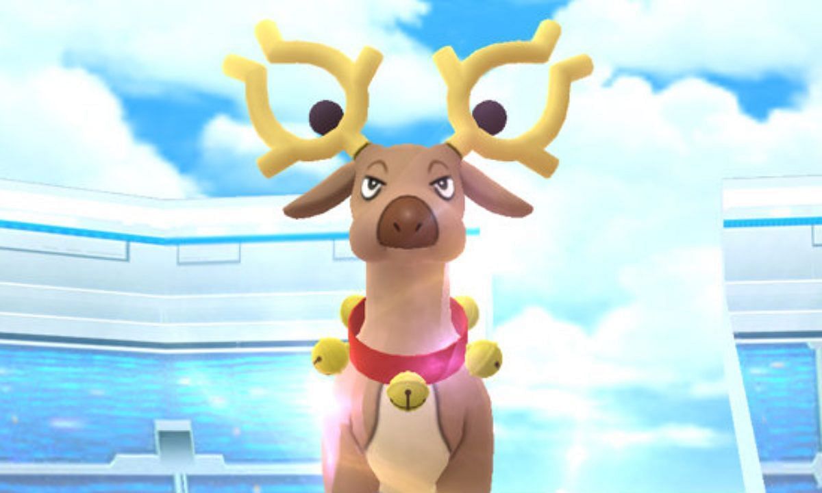 As part of the Holiday event, Stantler&#039;s reindeer-themed costume has returned (Image via Niantic)