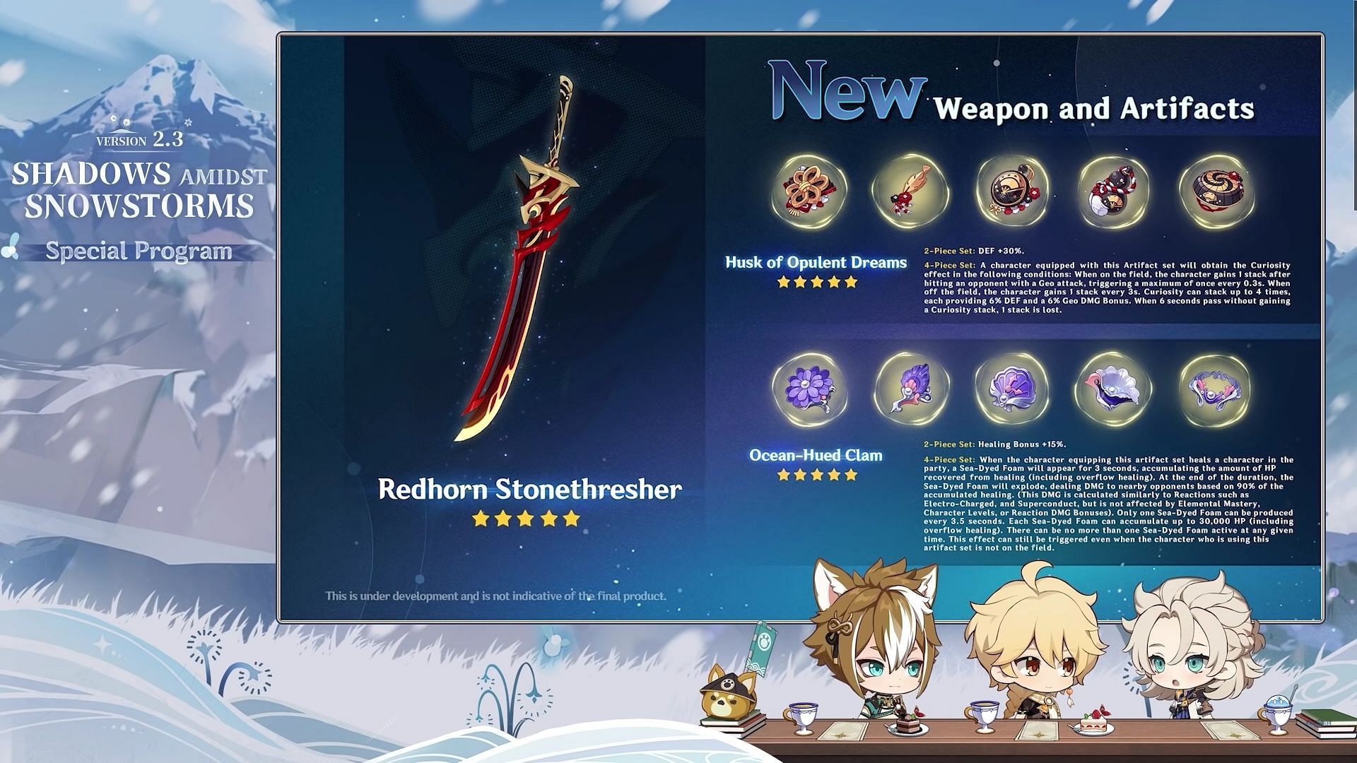 Redhorn Stonethresher preview in the Genshin Impact 2.3 livestream (Image via miHoYo)