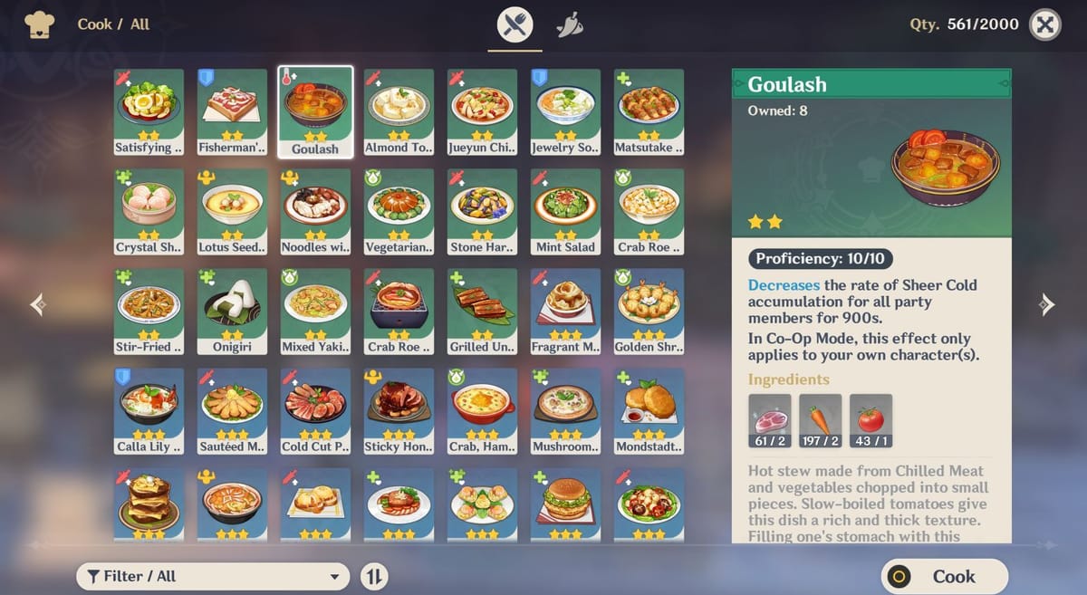 Chilled meat in Genshin Impact How to get, use, and spawn location