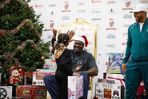 Shaquille O'Neal during his 'Shaq-A-Claus' event during the Holidays. [Photo by ShaqFoundation.org]