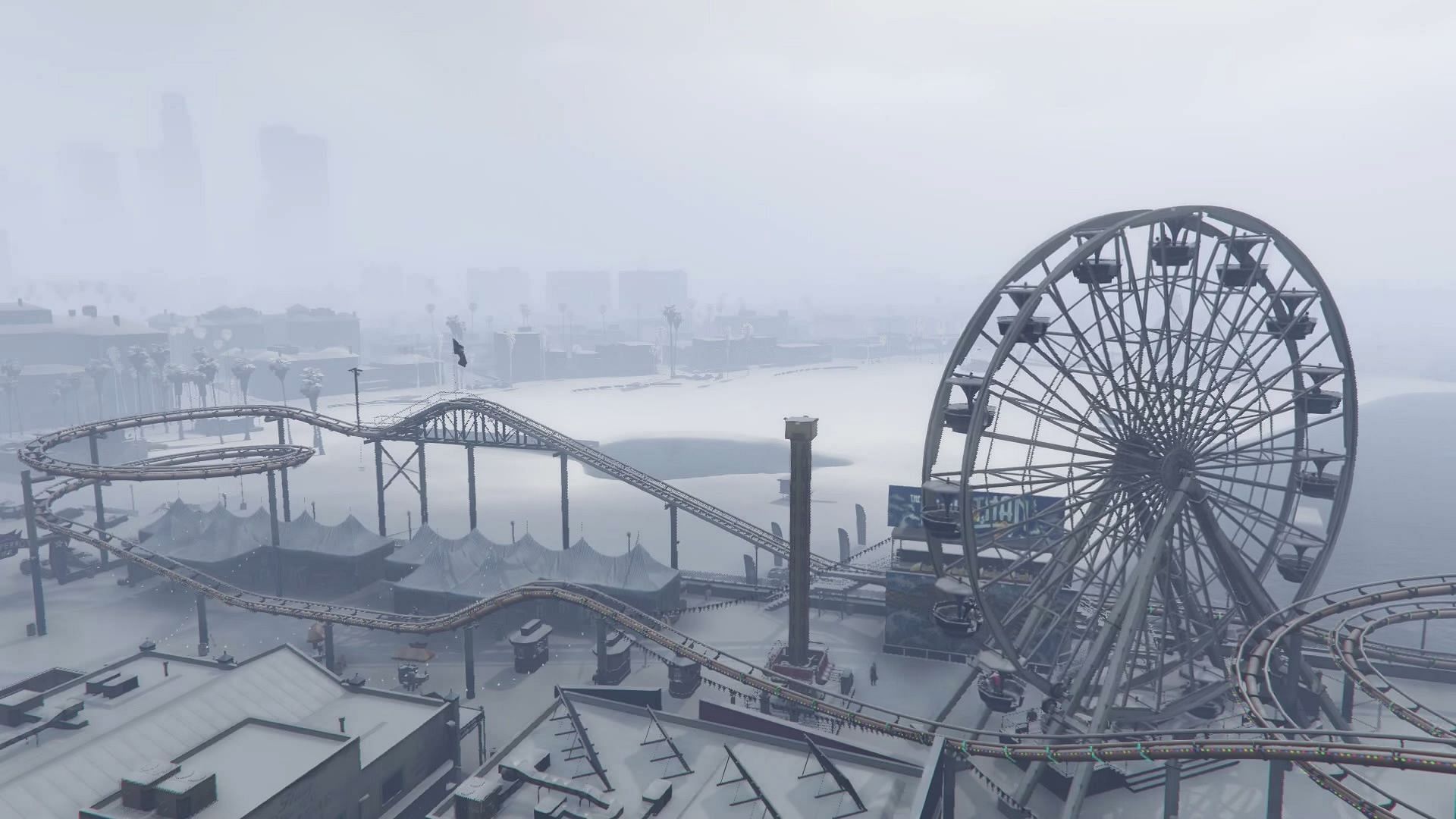 Snow is an annual feature in GTA Online that arrives in late December (Image via GTA5-Mods)