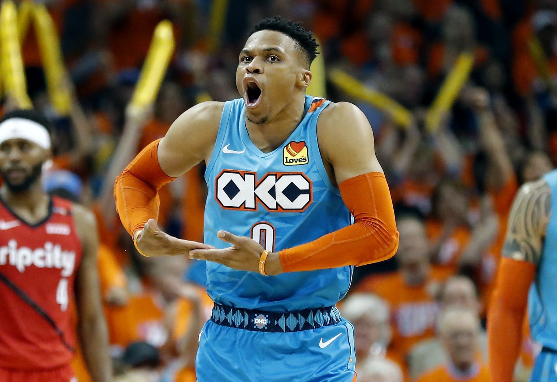 Russell Westbrook &ldquo;rocked the baby&rdquo; against Mikal Bridges in the first quarter of the game between the Phoenix Suns and the LA Lakers [Photo: quotes about life]