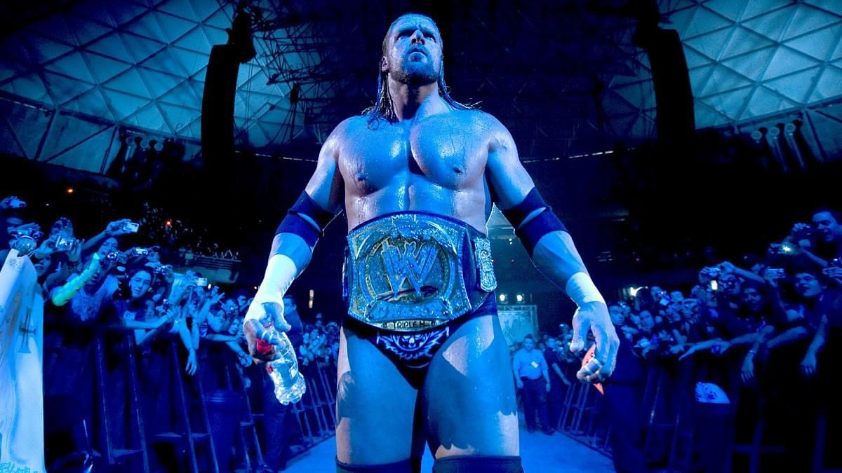 Triple H making his entrance as WWE Champion