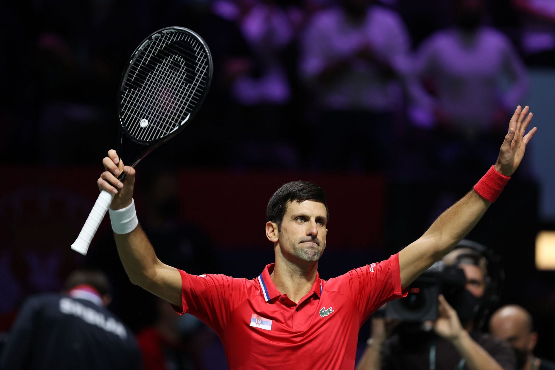 Novak Djokovic at the 2021 Davis Cup Finals.