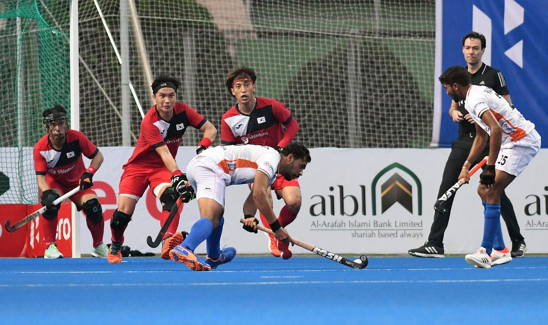 The Indian team in action against Korea at the Asian Champions Trophy. (PC: Hockey India)