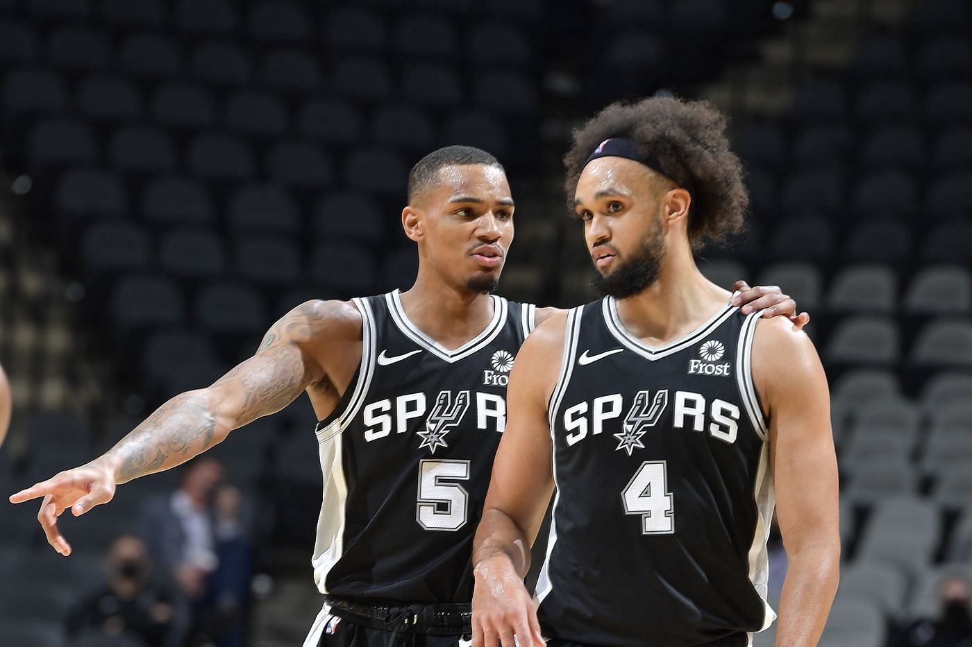 Dejounte Murray and Derrick White, the starting back court of San Antonio Spurs