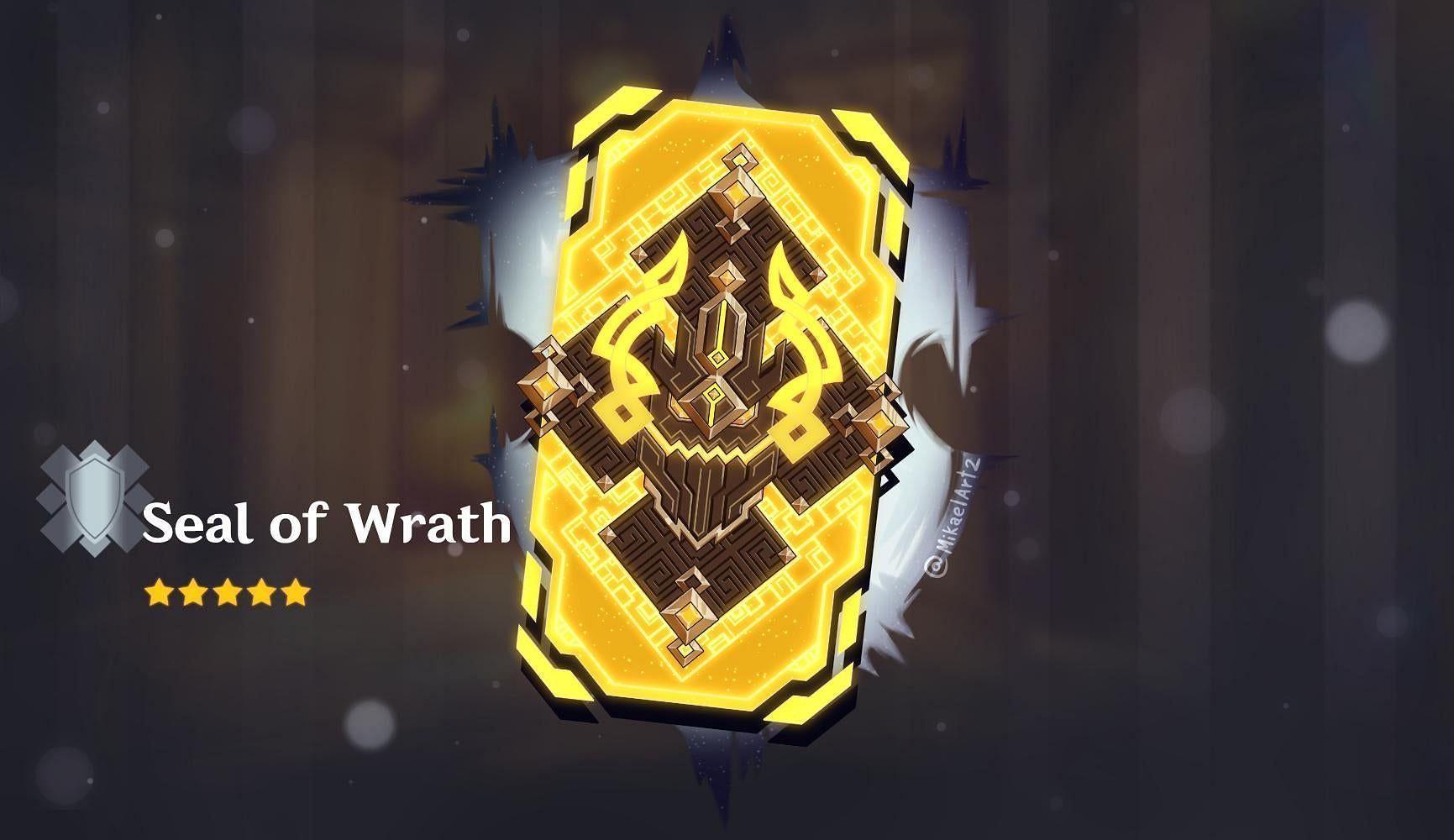 &quot;Seal of Wrath&quot; shield design (Image via MilkArt/Reddit)
