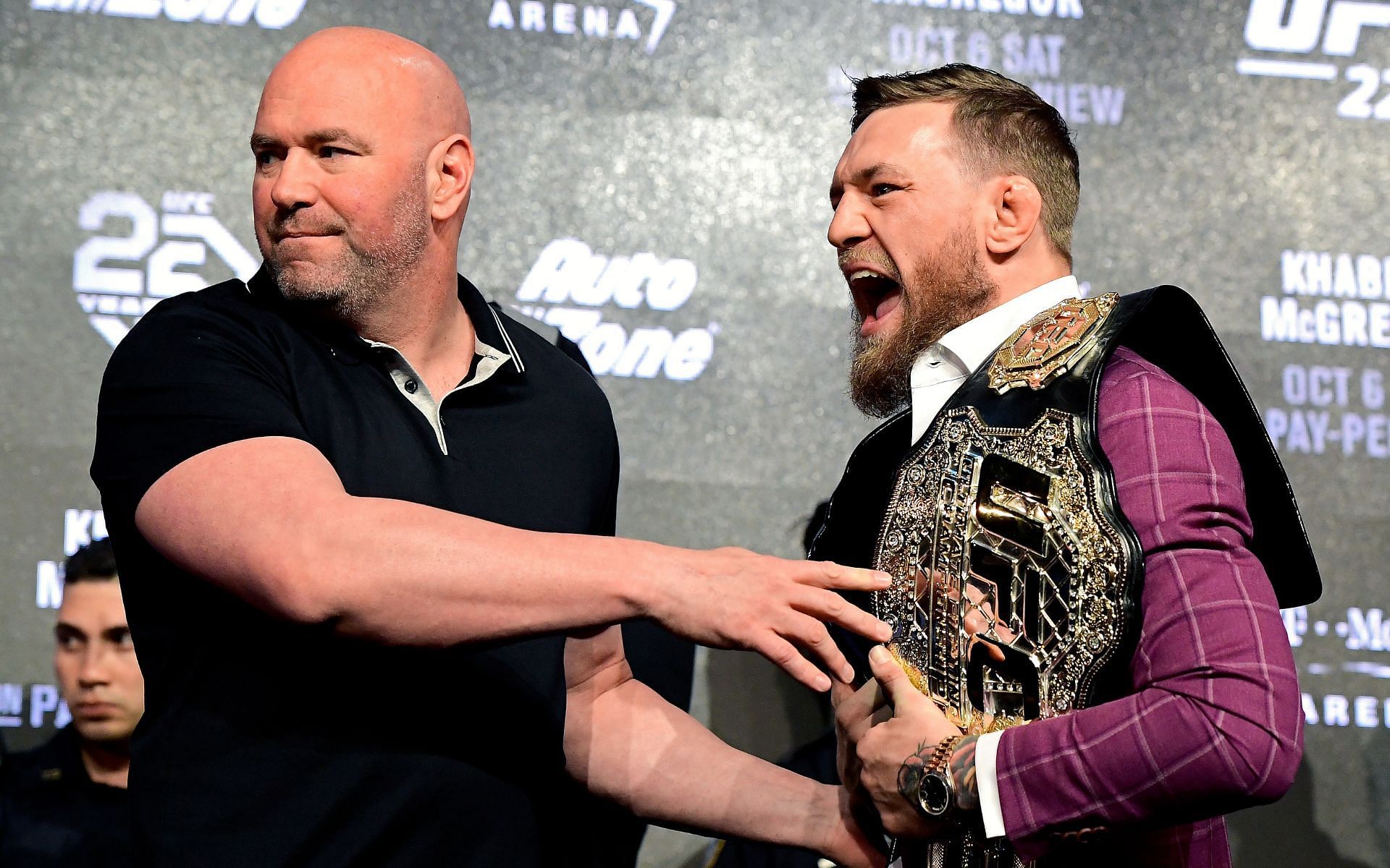 UFC president Dana White (left) and former two division champion Conor McGregor (right)