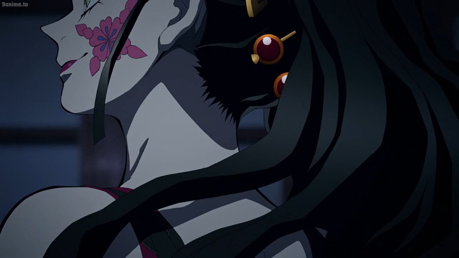 Demon slayer antagonist Upper Kizuki six member Daki in her true form (Image via ufotable)