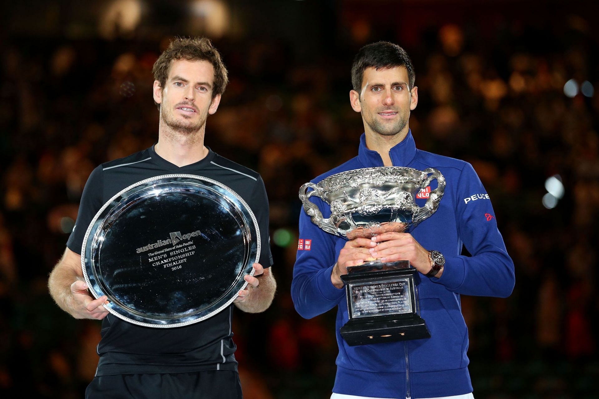 Andy Murray and Novak Djokovic at the 2016 Australian Open