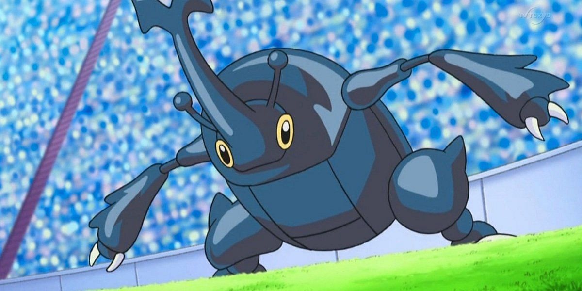 Heracross in the anime. (Image via The Pokemon Company)