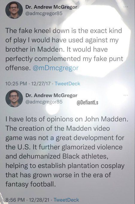 Doctor Connects John Madden NFL Video Game to Racism