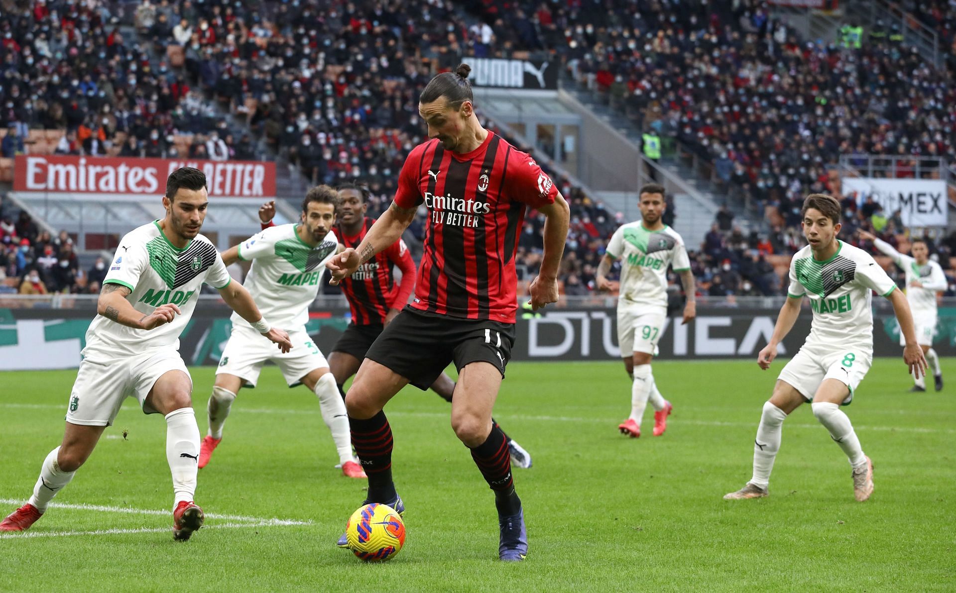 Zlatan Ibrahimovic in action for AC Milan