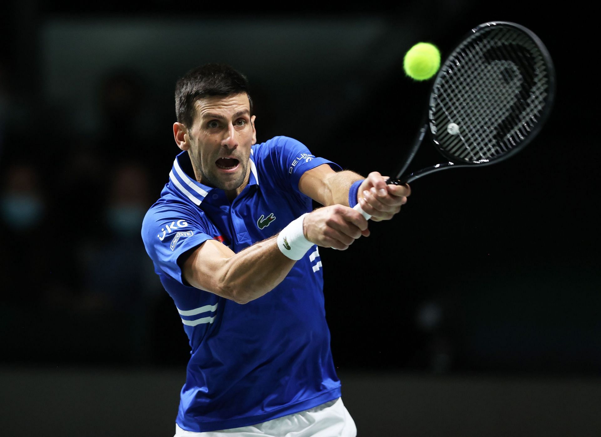 Djokovic during Croatia v Serbia: Semi Final - Davis Cup Finals 2021