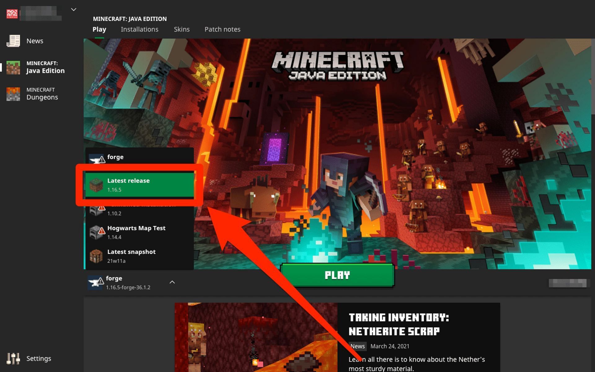 There are various ways to update Minecraft, including the new Minecraft launcher (Image via Mojang)
