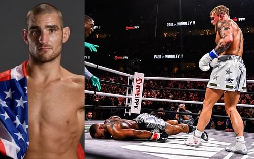 Sean Strickland breaks down Jake Paul's KO of Tyron Woodley [Photos credit: ufc.com & @jakepaul on IG]