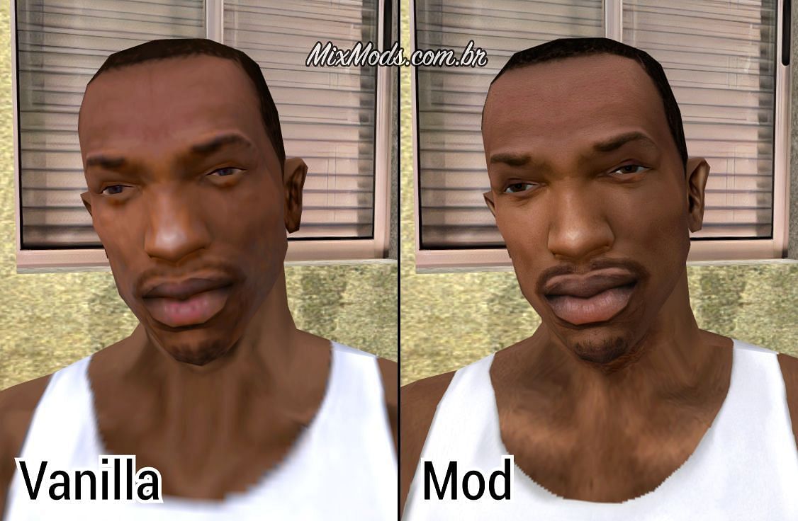 CJ now looks much better, and so does his clothing (Image via MixMods)
