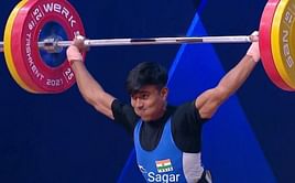 Sanket Mahadev Sargar wins gold at 2021 Commonwealth Senior Championships Tashkent
