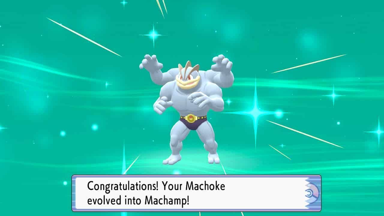 A newly evolved Machamp in BDSP. (Image via ILCA)