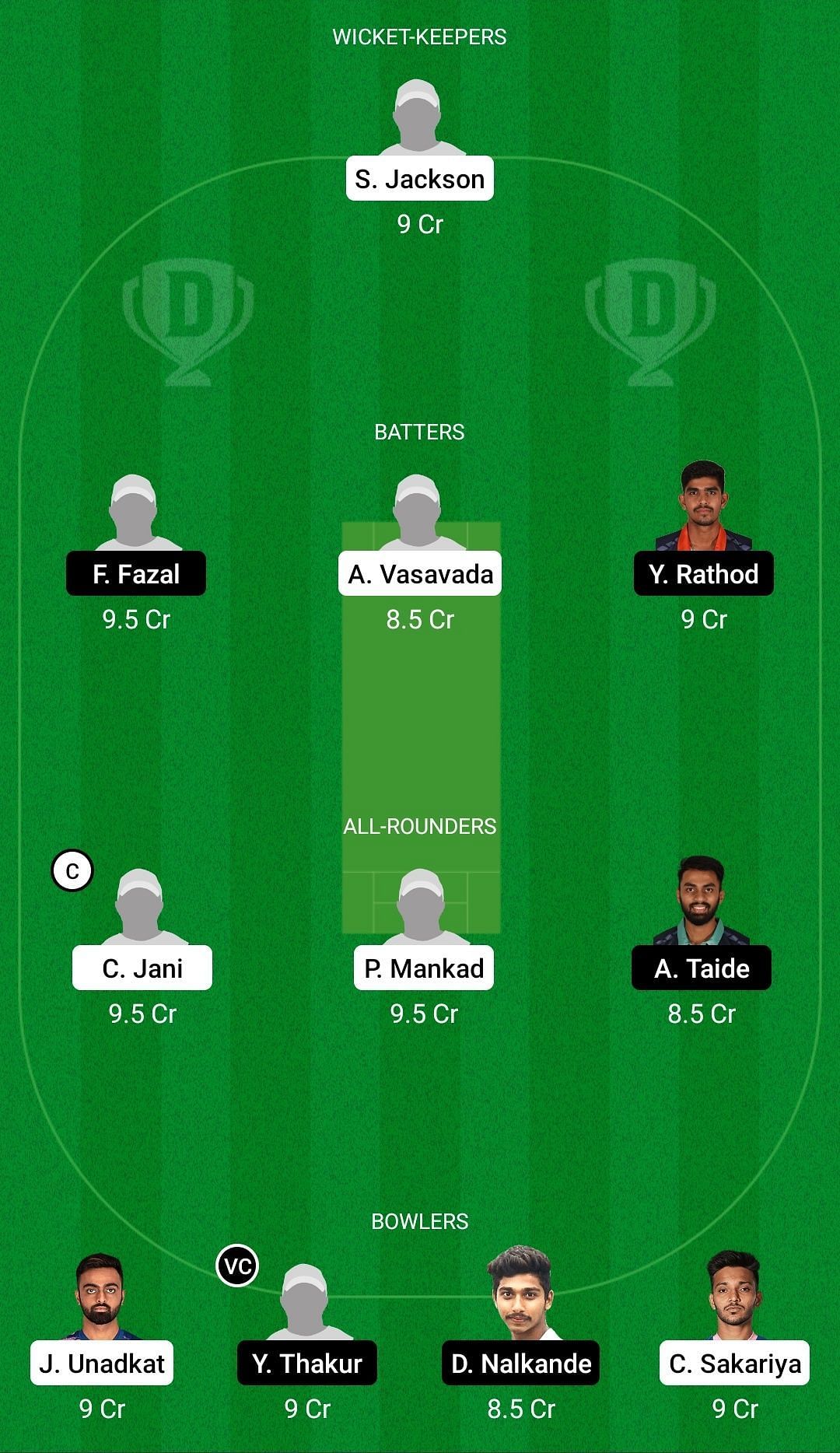 Dream11 Team for Saurashtra vs Vidarbha - Vijay Hazare Trophy 2021-22.