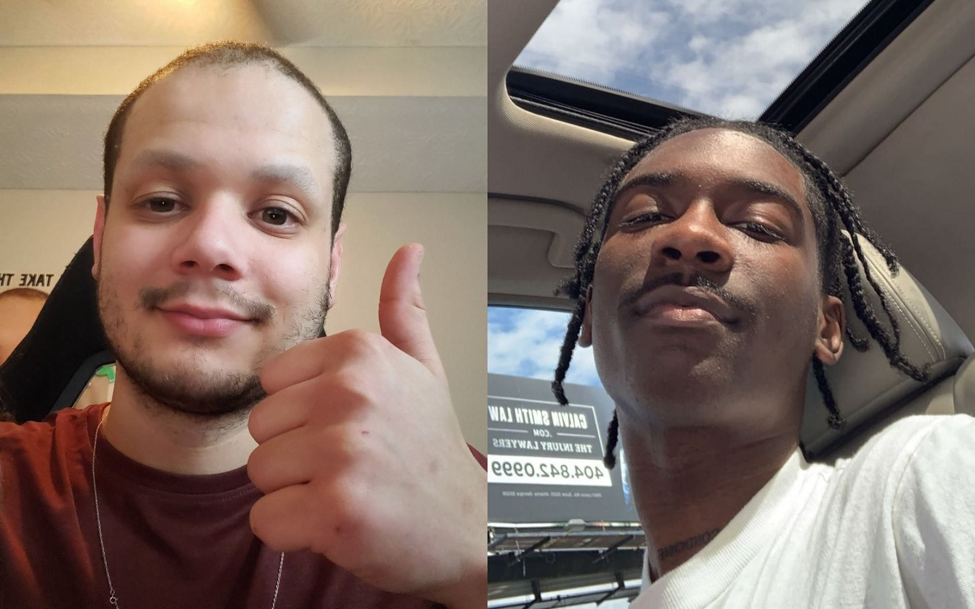 Erobb221 and BruceDropEmOff muster up the courage to do the ghost pepper challenge (Images via Twitter/Erobb221, Instagram/raycondones)