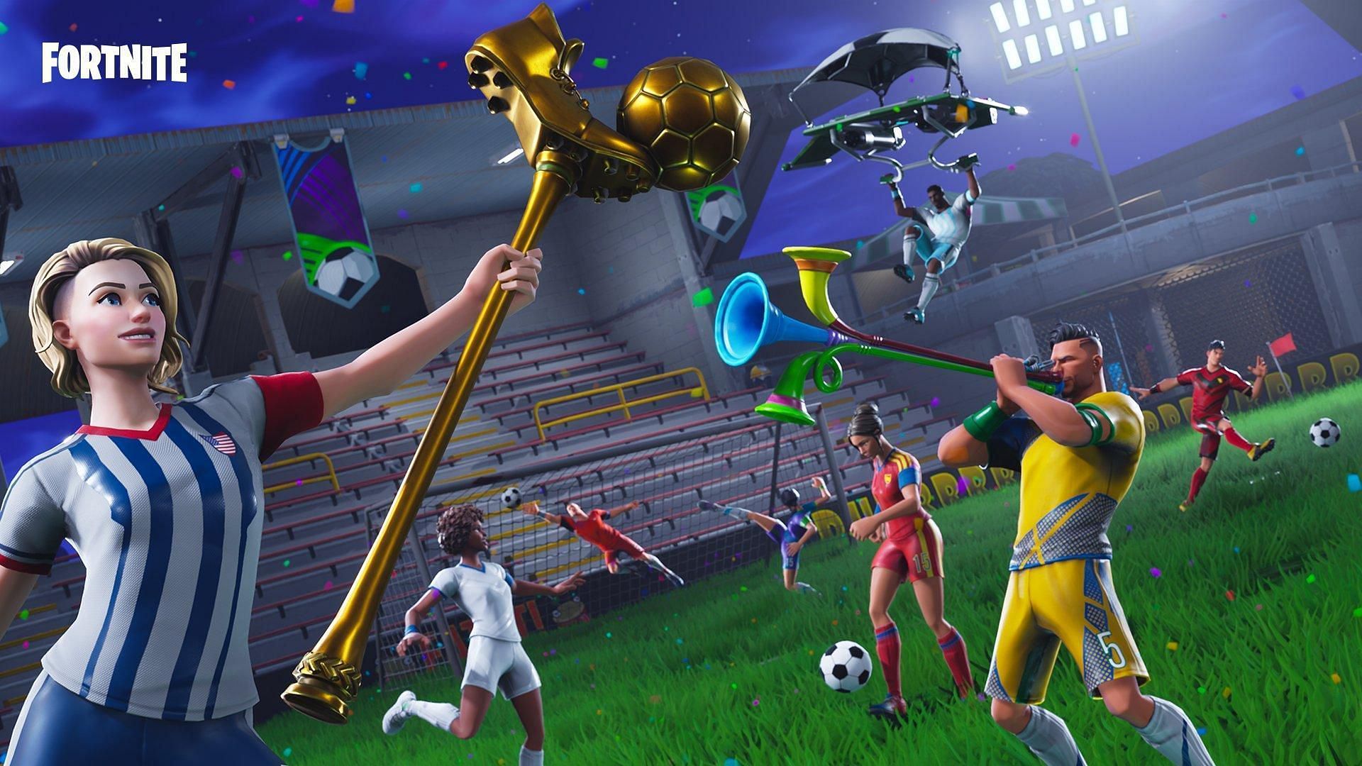 The promotional image for the Soccer skins (Image via Epic Games)