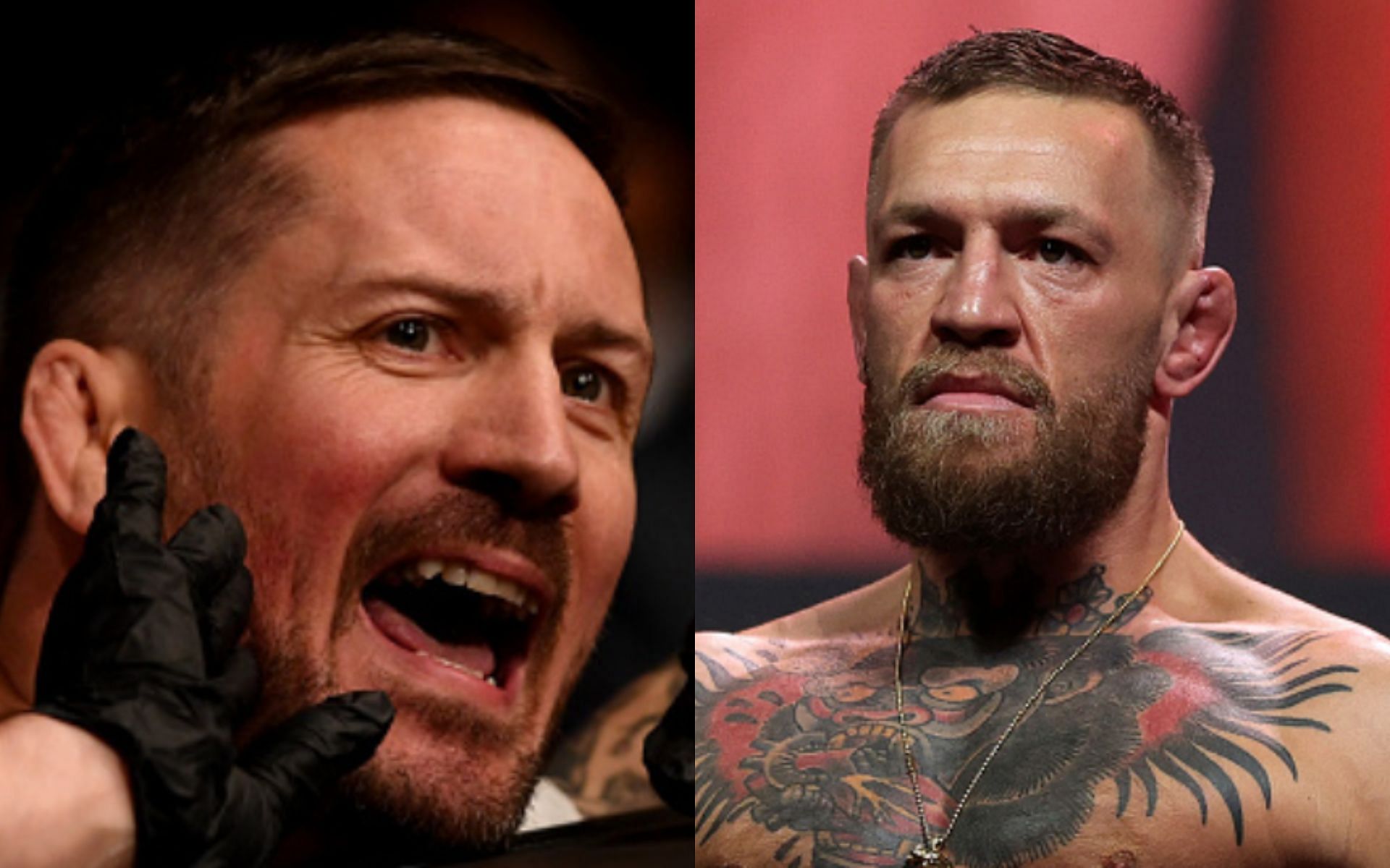 John Kavanagh (left); Conor McGregor (right)