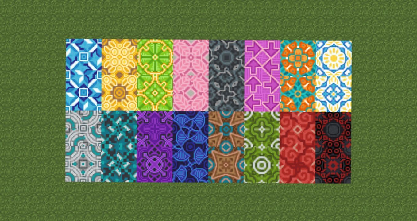 Terracotta patterns can be an elaborate and interesting addition to an existing design (Image via Mojang)