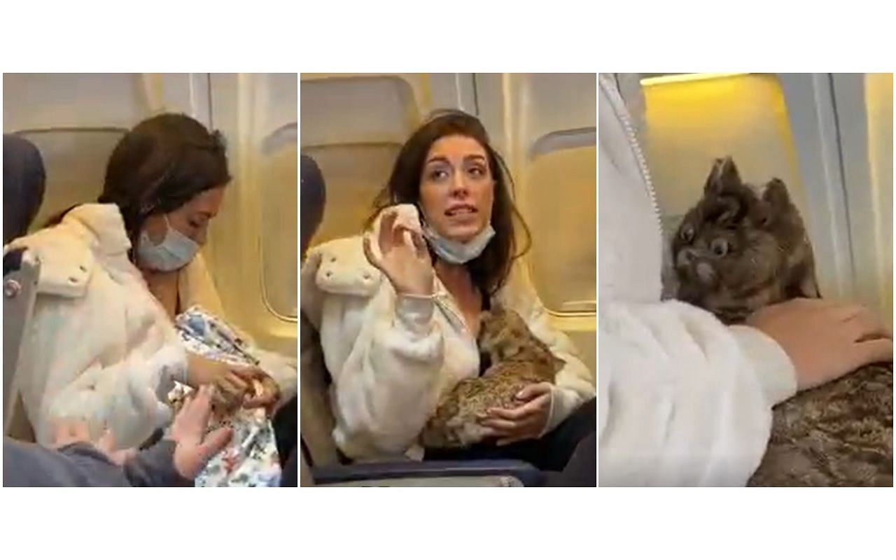 The woman &quot;arguing&quot; with co-passengers and flight attendants (Image via The Gooch/Facebook)
