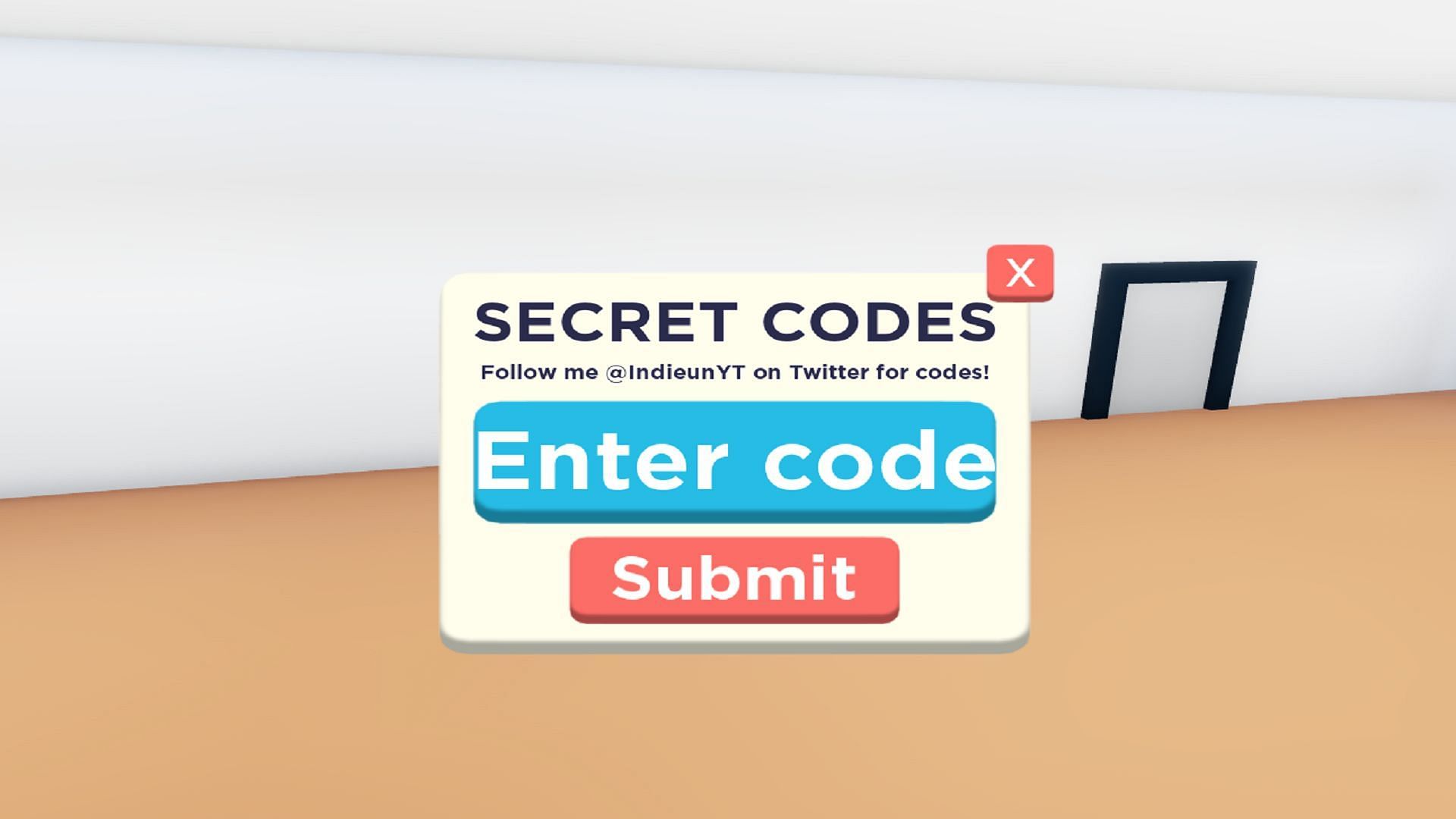 Use the Twitter icon to redeem codes (Image via Roblox)