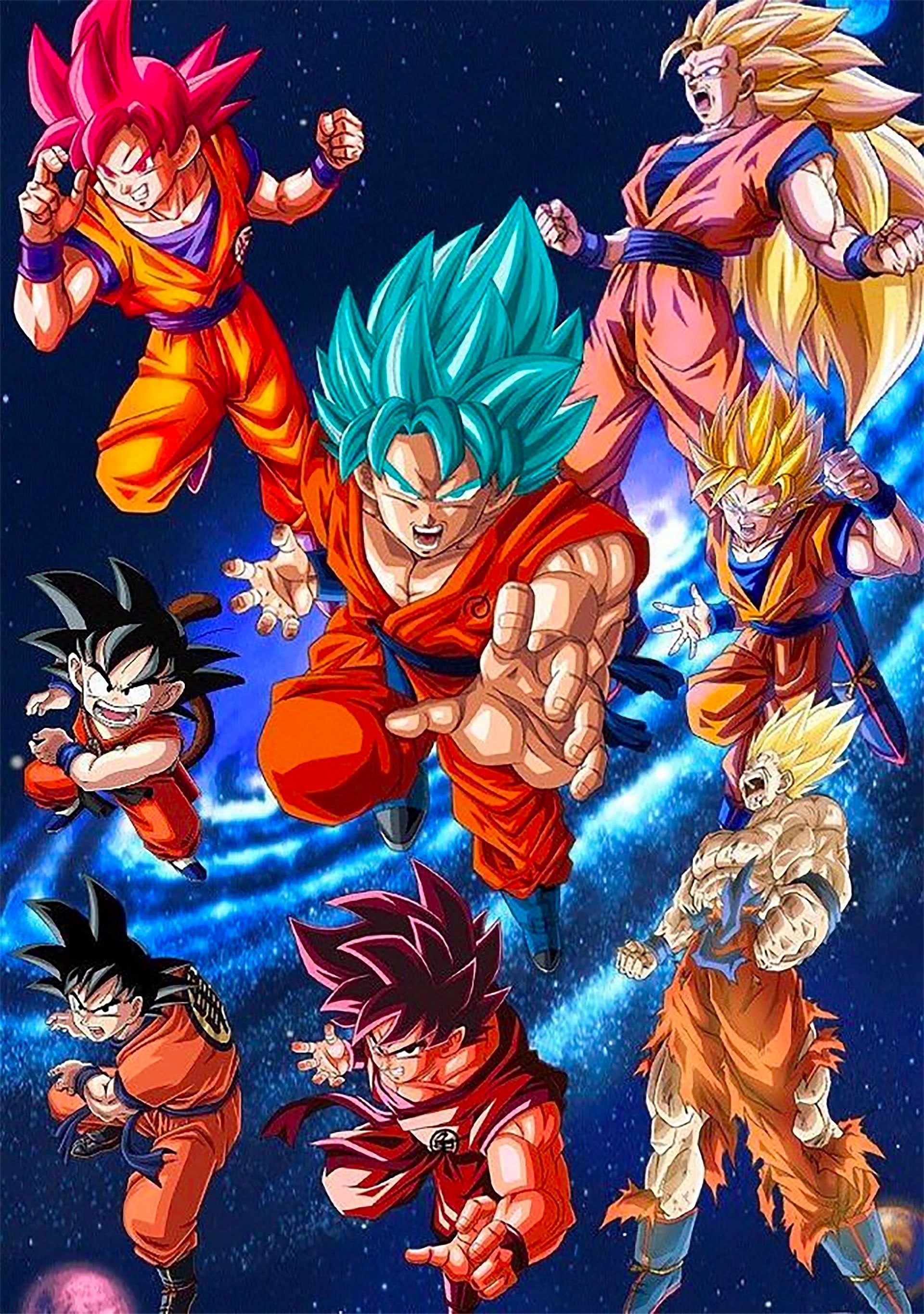 Goku&#039;s age evolution (Image via Pinterest)