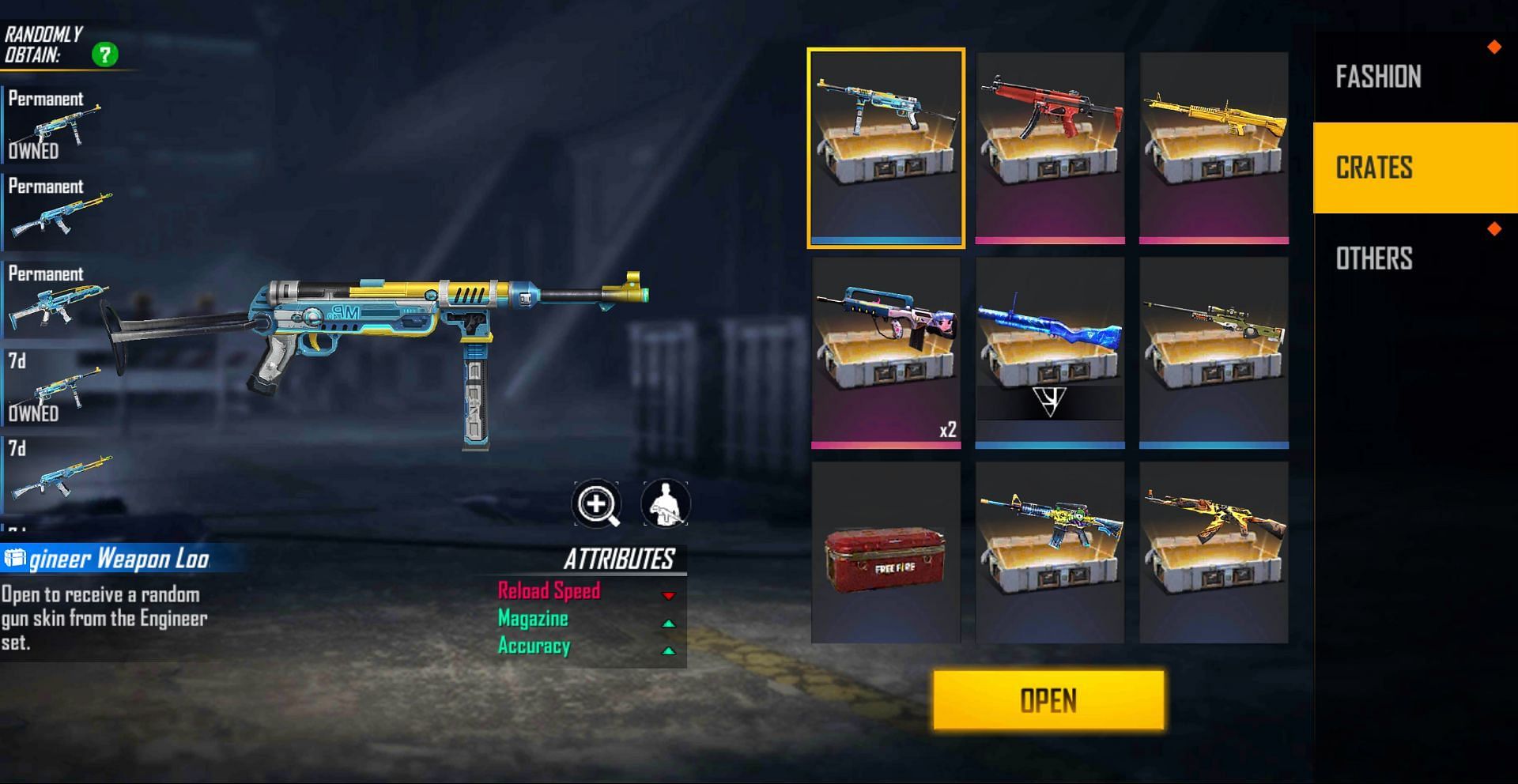 The 1x Engineer Weapon Loot Crate (Image via Free Fire)