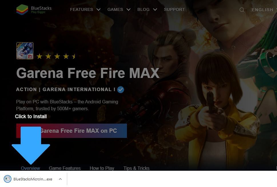 Install using the official website to play Free Fire MAX (Image via BlueStacks)