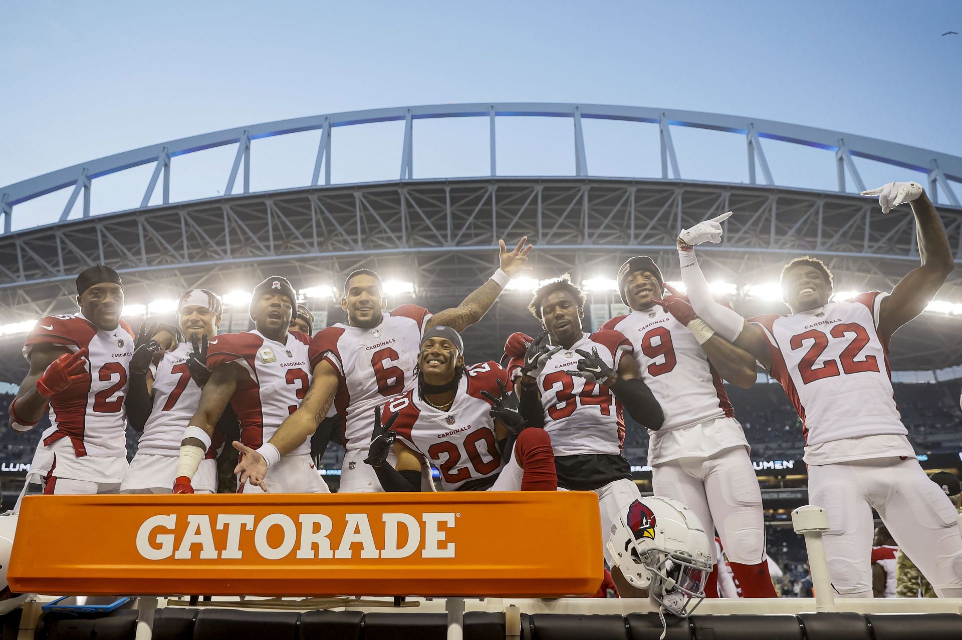 The Cardinals celebrate a victory over NFC West foe Seattle (Photo: Getty)
