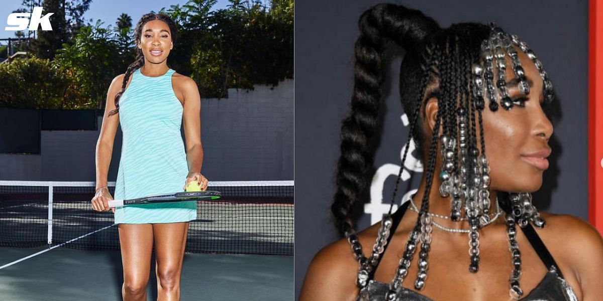 Venus Williams during a promotional shoot and at the King Richard premiere.