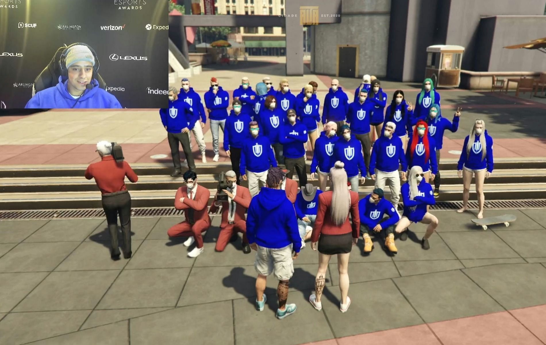 All the streamers who got their GTA RP characters vaccinated (Image via loud_coringa, Twitch)