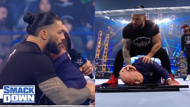 Watch: Roman Reigns fires and attacks Paul Heyman, Brock Lesnar destroys The Bloodline