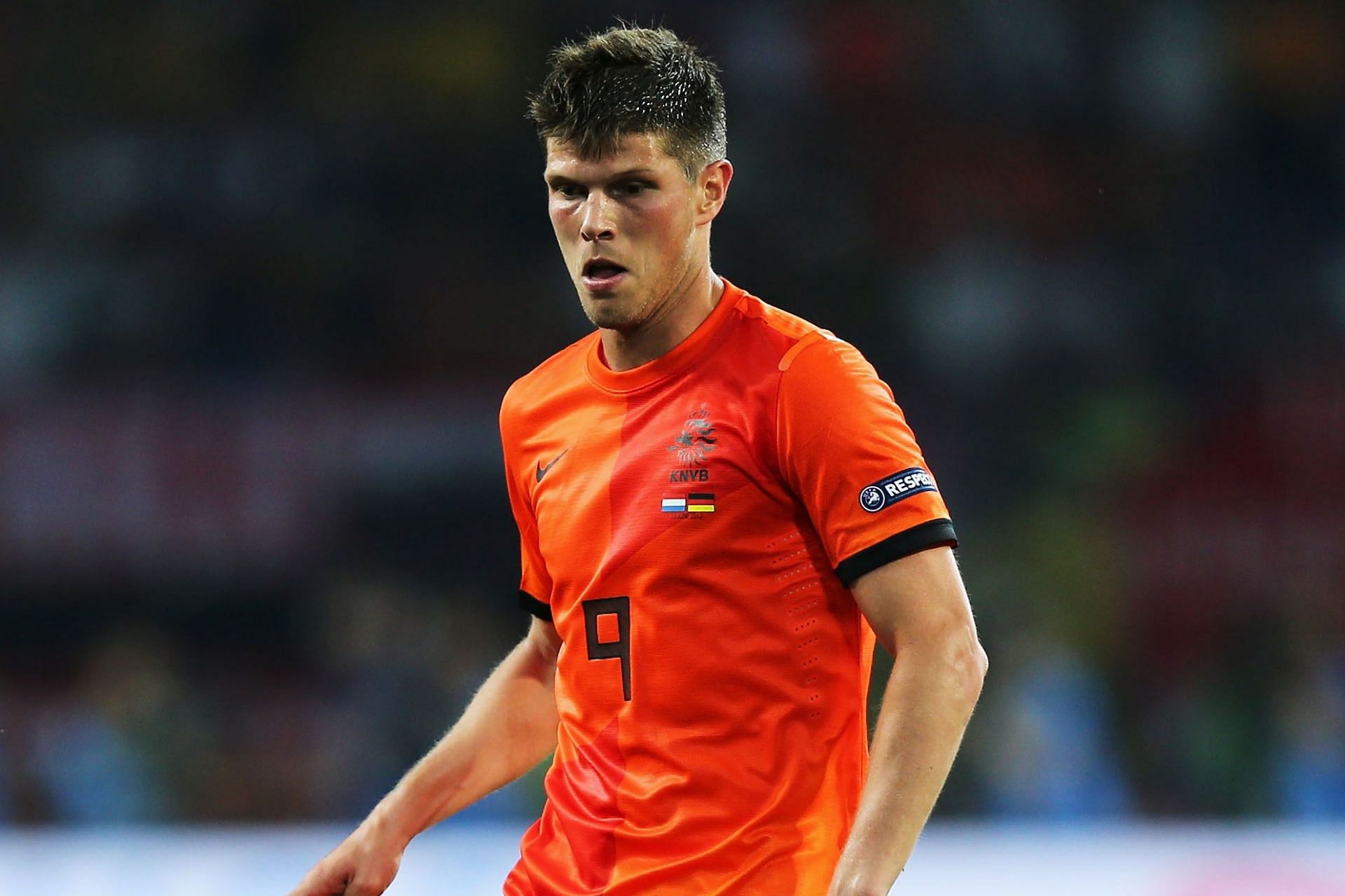Klaas-Jan Huntelaar in action for the Netherlands.