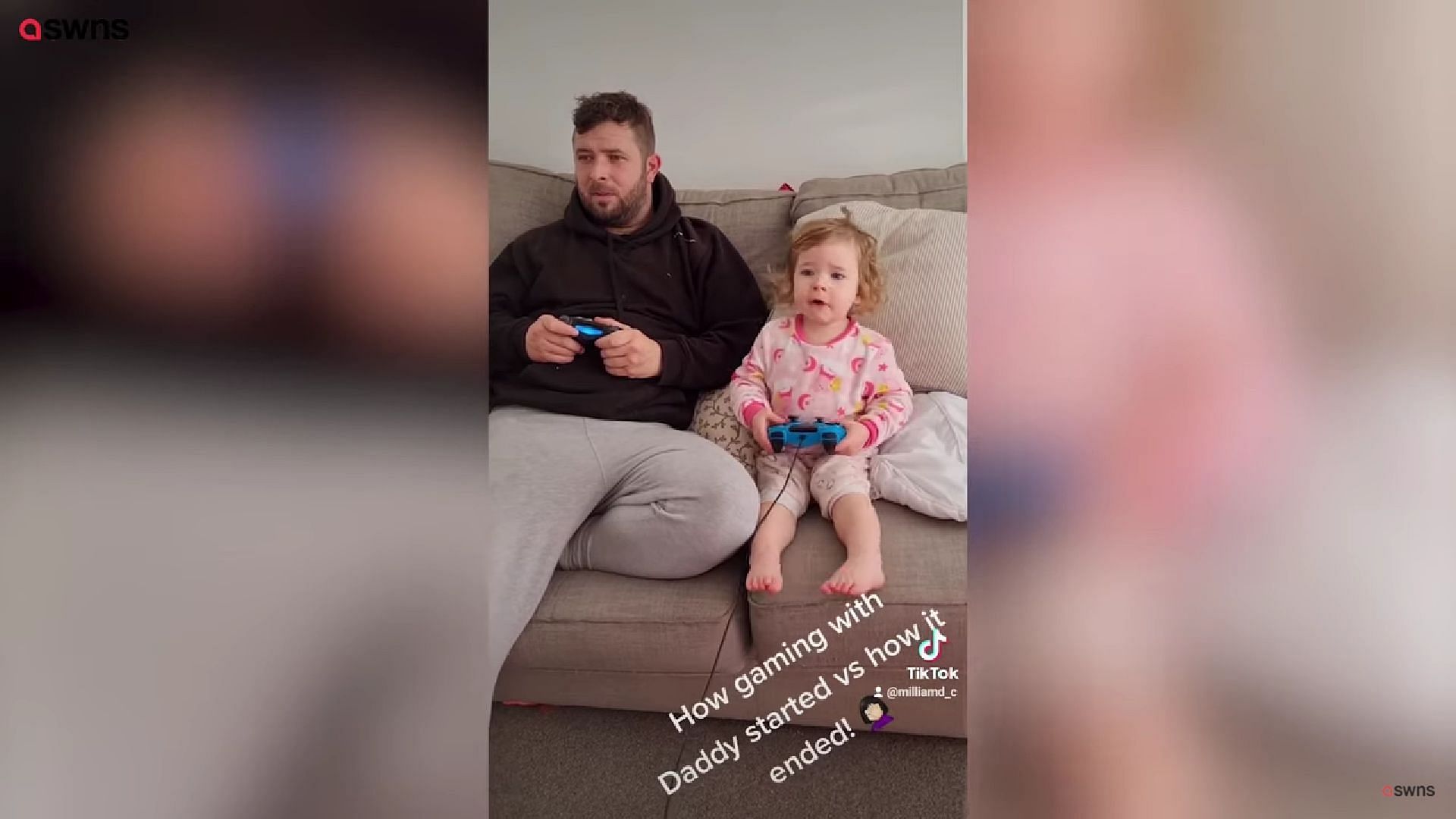 Little girl drops the F-bomb while playing Fortnite with her father (Image via SWNS on YouTube)