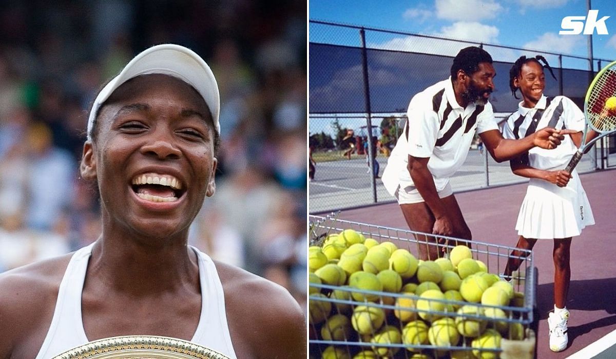 Venus Williams with her father Richard.