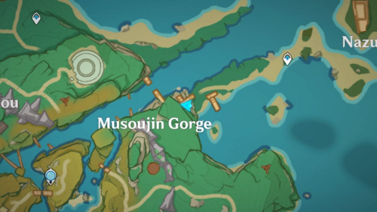 Torn page location in Musoujin Gorge (Image via Genshin Impact)