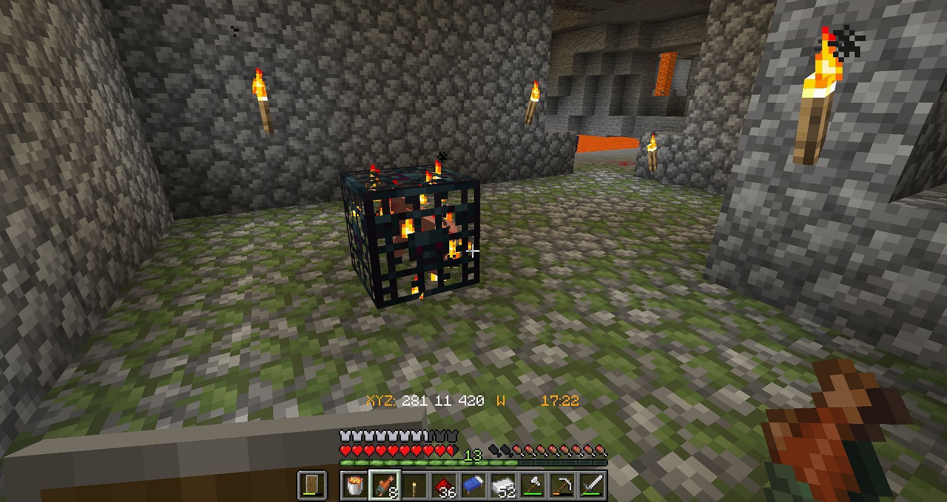 Spawner in dungeon (Image via Minecraft)